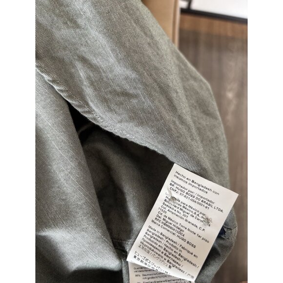 Hugo Boss Men's Shirt Size Large LARGE REGULAR  FIT Gray Stretch Preppy Business - Picture 4 of 13